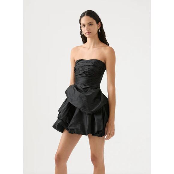 AJE Women's Daybreak Strapless Mini Dress Black Size 10 Sweetheart Neck NWT - Picture 2 of 14
